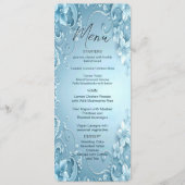 Blue Decorative Floral Menu Menükarte (Vorderseite)