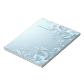 Blue Decorative Floral Notepad Notizblock (Rotiert)