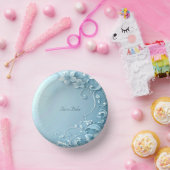 Blue Decorative Floral Pappteller (Party)