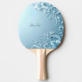 Blue Decorative Floral Ping Pong Paddle Tischtennis Schläger