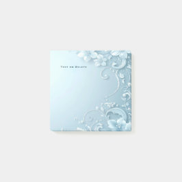Blue Decorative Floral Post it Notes Post-it Klebezettel