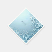 Blue Decorative Floral Serviette (Ecke)