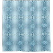 Blue Decorative Floral Shower Curtain Duschvorhang (Vorderseite)