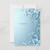 Blue Decorative Floral Thank You Card Dankeskarte (Rückseite)