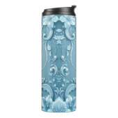 Blue Decorative Floral Thermal Tumbler Thermosbecher (Nach links gedreht)