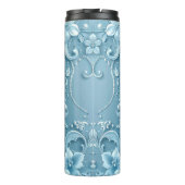 Blue Decorative Floral Thermal Tumbler Thermosbecher (Rückseite)