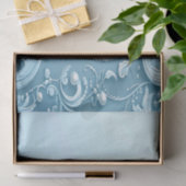 Blue Decorative Floral Tissue Paper Seidenpapier (Geschenk)