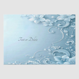 Blue Decorative Floral Tissue Paper Seidenpapier