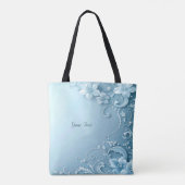 Blue Decorative Floral Tote Bag Tasche (Rückseite)