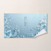 Blue Decorative Floral Towel Set (Handtuch)