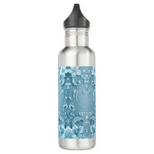 Blue Decorative Floral Water Bottle Edelstahlflasche (Links)