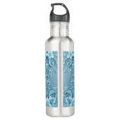 Blue Decorative Floral Water Bottle Edelstahlflasche (Rückseite)