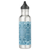 Blue Decorative Floral Water Bottle Edelstahlflasche (Rechts)