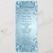 Blue Decorative Floral Wedding Program Programm (Vorderseite)