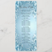 Blue Decorative Floral Wedding Program Programm (Rückseite)