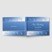 Blue Decorative Frame Guest Book Gästebuch (Voll)