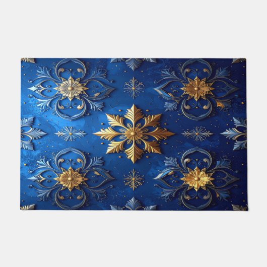 Blue Decorative Holiday Doormat Fußmatte (Vorderseite)