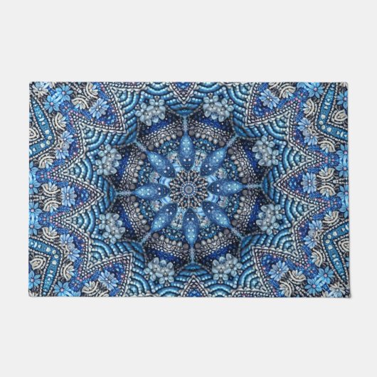 Blue Decorative Holiday Doormat Fußmatte (Vorderseite)