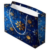 Blue Decorative Holiday Gift Bag Große Geschenktüte (Rückseite Schrägansicht)