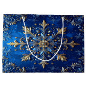 Blue Decorative Holiday Gift Bag Große Geschenktüte (Rückseite)