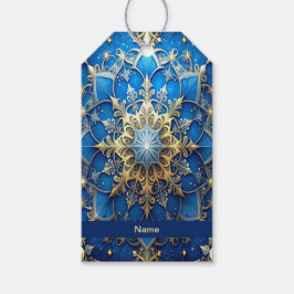 Blue Decorative Holiday Gift Tag Geschenkanhänger