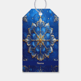 Blue Decorative Holiday Gift Tag Geschenkanhänger