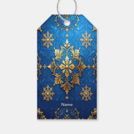 Blue Decorative Holiday Gift Tag Geschenkanhänger