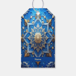 Blue Decorative Holiday Gift Tag Geschenkanhänger