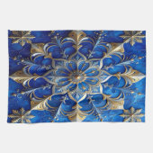 Blue Decorative Holiday Kitchen Towel Geschirrtuch (Horizontal)