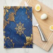 Blue Decorative Holiday Kitchen Towel Geschirrtuch (Viertel Falte)