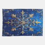 Blue Decorative Holiday Kitchen Towel Geschirrtuch (Horizontal)