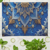 Blue Decorative Holiday Kitchen Towel Geschirrtuch (Gefaltet)