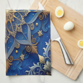 Blue Decorative Holiday Kitchen Towel Geschirrtuch (Viertel Falte)
