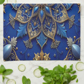 Blue Decorative Holiday Kitchen Towel Geschirrtuch (Gefaltet)