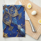 Blue Decorative Holiday Kitchen Towel Geschirrtuch (Viertel Falte)
