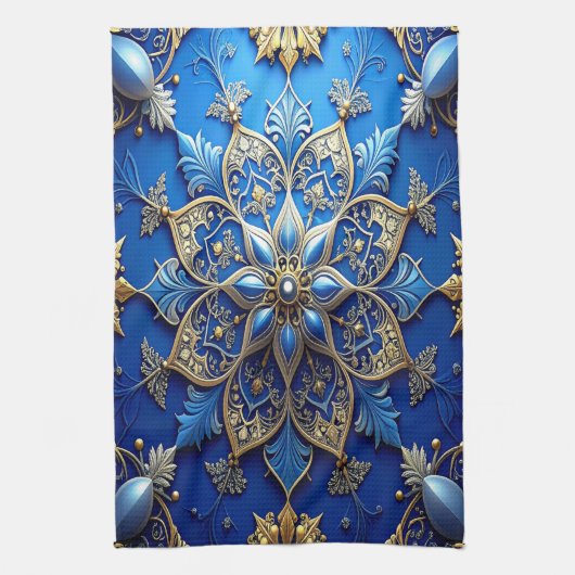 Blue Decorative Holiday Kitchen Towel Geschirrtuch (Vertikal)