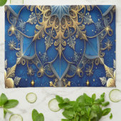 Blue Decorative Holiday Kitchen Towel Geschirrtuch (Gefaltet)