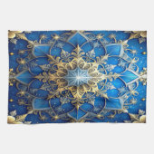 Blue Decorative Holiday Kitchen Towel Geschirrtuch (Horizontal)