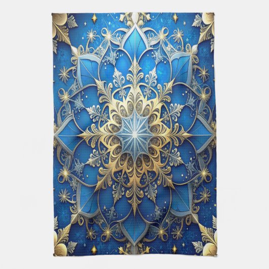 Blue Decorative Holiday Kitchen Towel Geschirrtuch (Vertikal)