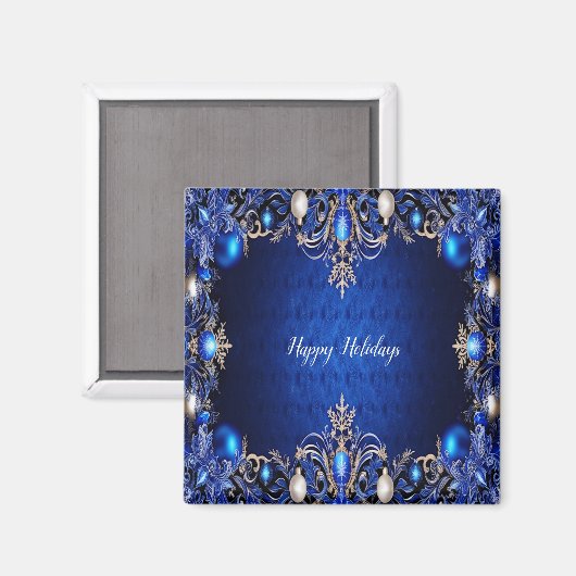 Blue Decorative Holiday Magnet (Vorderseite/Rückseite)
