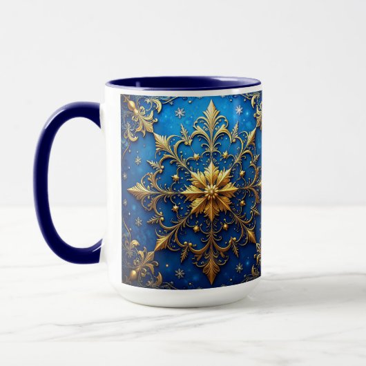 Blue Decorative Holiday Mug Tasse (Links)