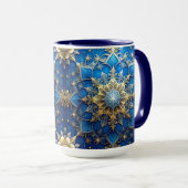 Blue Decorative Holiday Mug Tasse (VorderseiteRechts)