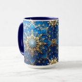 Blue Decorative Holiday Mug Tasse (Vorderseite Links)
