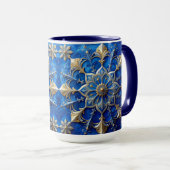 Blue Decorative Holiday Mug Tasse (VorderseiteRechts)