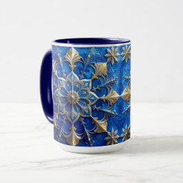 Blue Decorative Holiday Mug Tasse