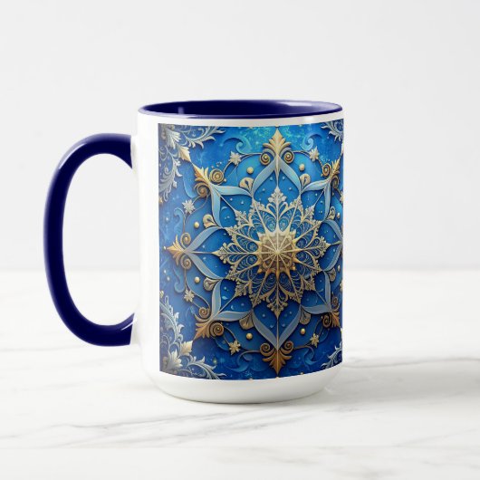 Blue Decorative Holiday Mug Tasse (Links)