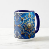 Blue Decorative Holiday Mug Tasse (VorderseiteRechts)