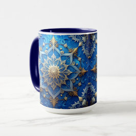 Blue Decorative Holiday Mug Tasse