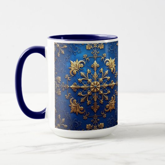 Blue Decorative Holiday Mug Tasse (Links)