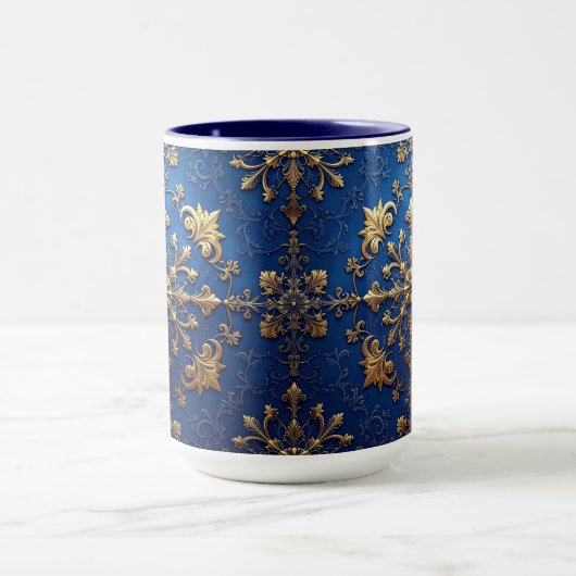 Blue Decorative Holiday Mug Tasse (Zentrum)